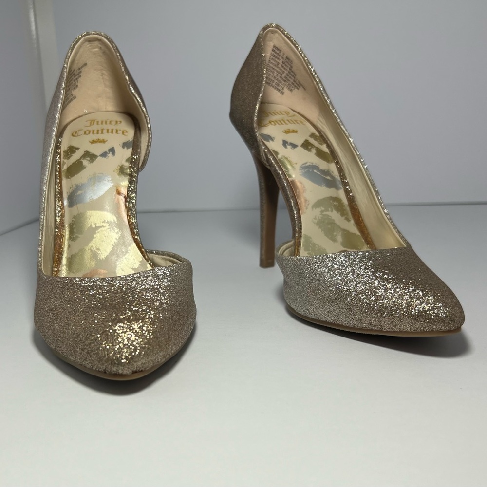 Juicy Couture Gold Glitter High Heels